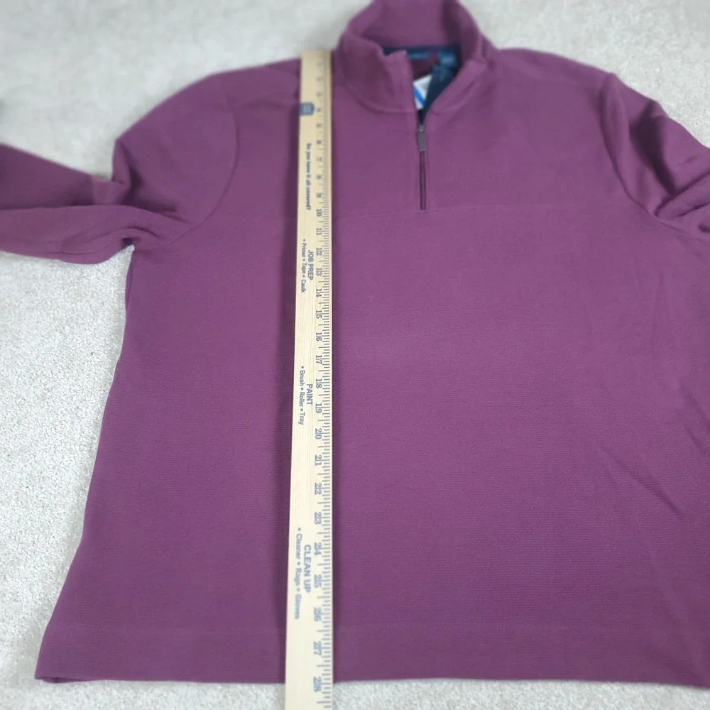 Perry‎ Ellis Men's  1/4 Zip Pullover Size XL  Burgundy Long Sleeve NWTGS